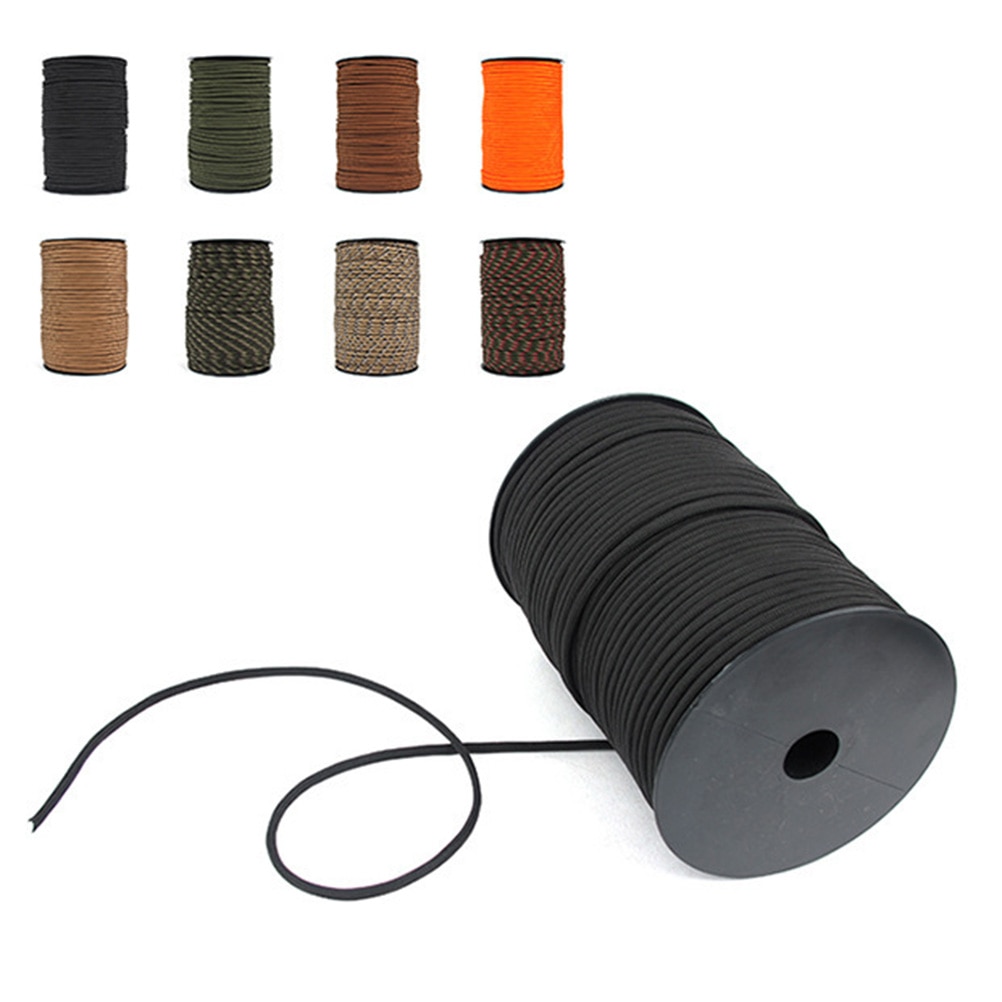 100m Climbing Rope Safety Sling Rappelling Rope 4mm Diameter Auxiliary Cord for Outdoor Climbing Camping Parachuter (Orange)