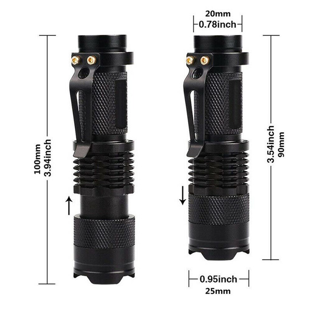 Uv Zaklamp 365nm/395nm Ultra Violet Licht Zoomable Uv Licht Fakkel Lamp Voor Marker Checker Detectie Met Aa Of 14500 Batterij