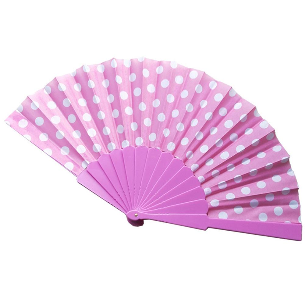 9 kleuren Elegante Plastic Spaanse Hand Fans Japanse Stippen Hand Folding Fan: F