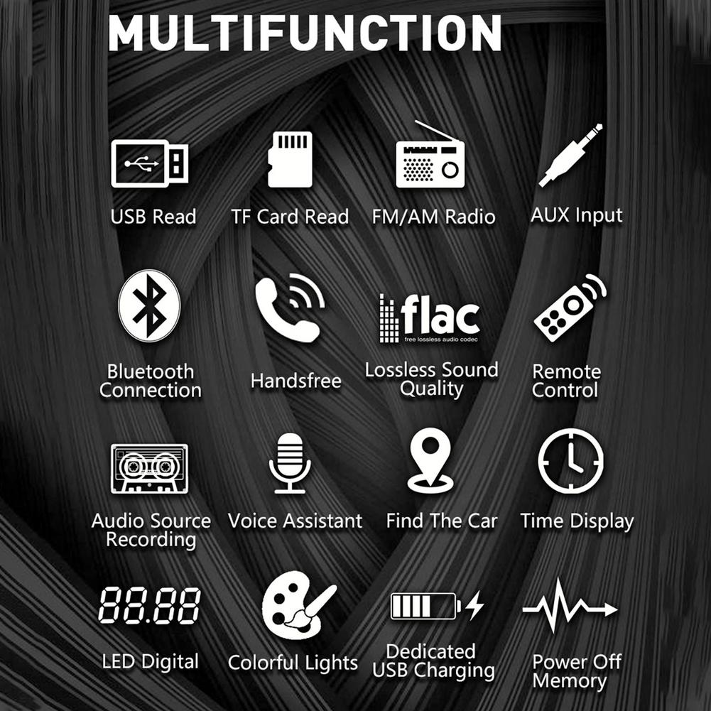 thumbnail image 2 of DS18 SDX1 Mechless Bluetooth Car Stereo – Single Din, USB, AUX, Remote 2 of 3