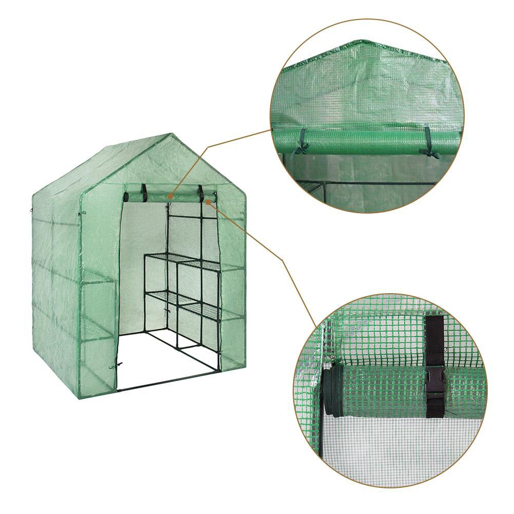 Mini invernadero portátil protector impermeable cubierta flor planta crece tienda PVC jardín invernadero cubierta (sin marco de hierro)