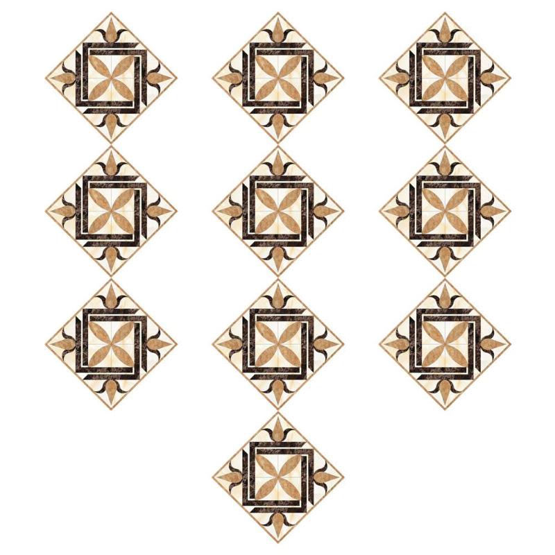10 Uds. Suelo azulejo Diagonal pared pegatina Vintage patrón cocina cartel resistente al desgaste arte murales accesorios decorativos