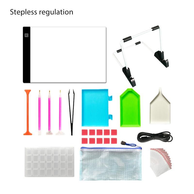 Ultra-Thin A4 LED Drawing Pad - 33.5x22.5cm - USB Powered - 1024 Pressure Levels - Acrylic - for Animation, Diamond Painting: Stepless regulation