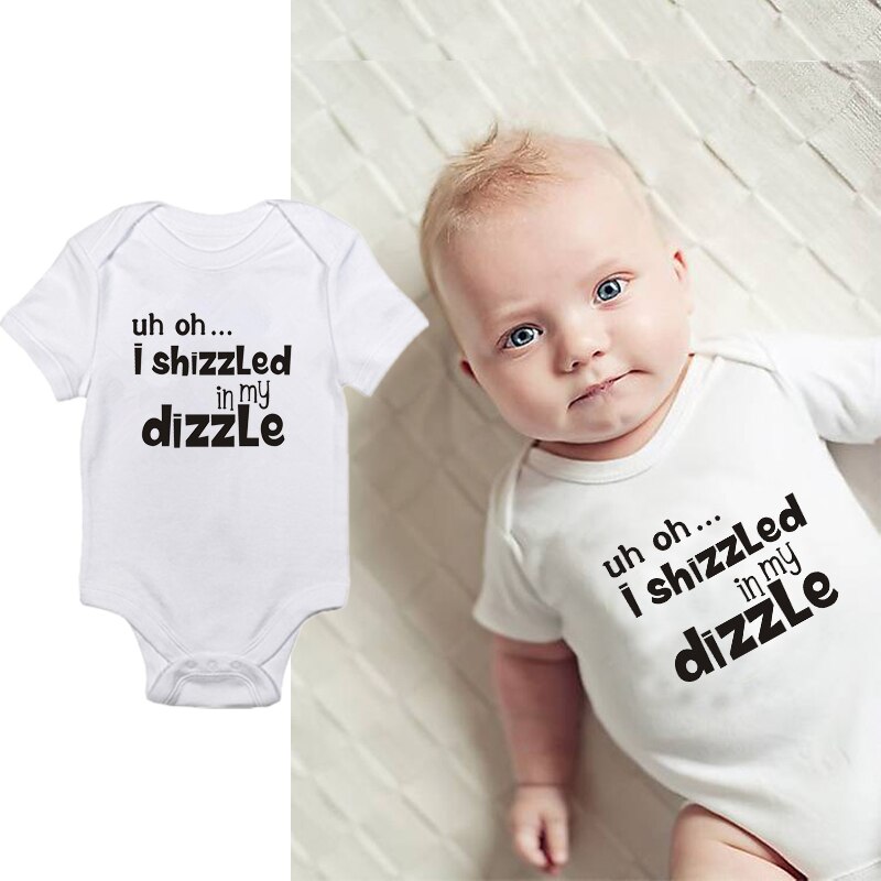 DERMSPE Casual Pasgeboren Baby Jongen Meisje Korte Mouwen Brief Gedrukt Katoen Zachte Romper Jumpsuit Outfits Baby Kleding Wit