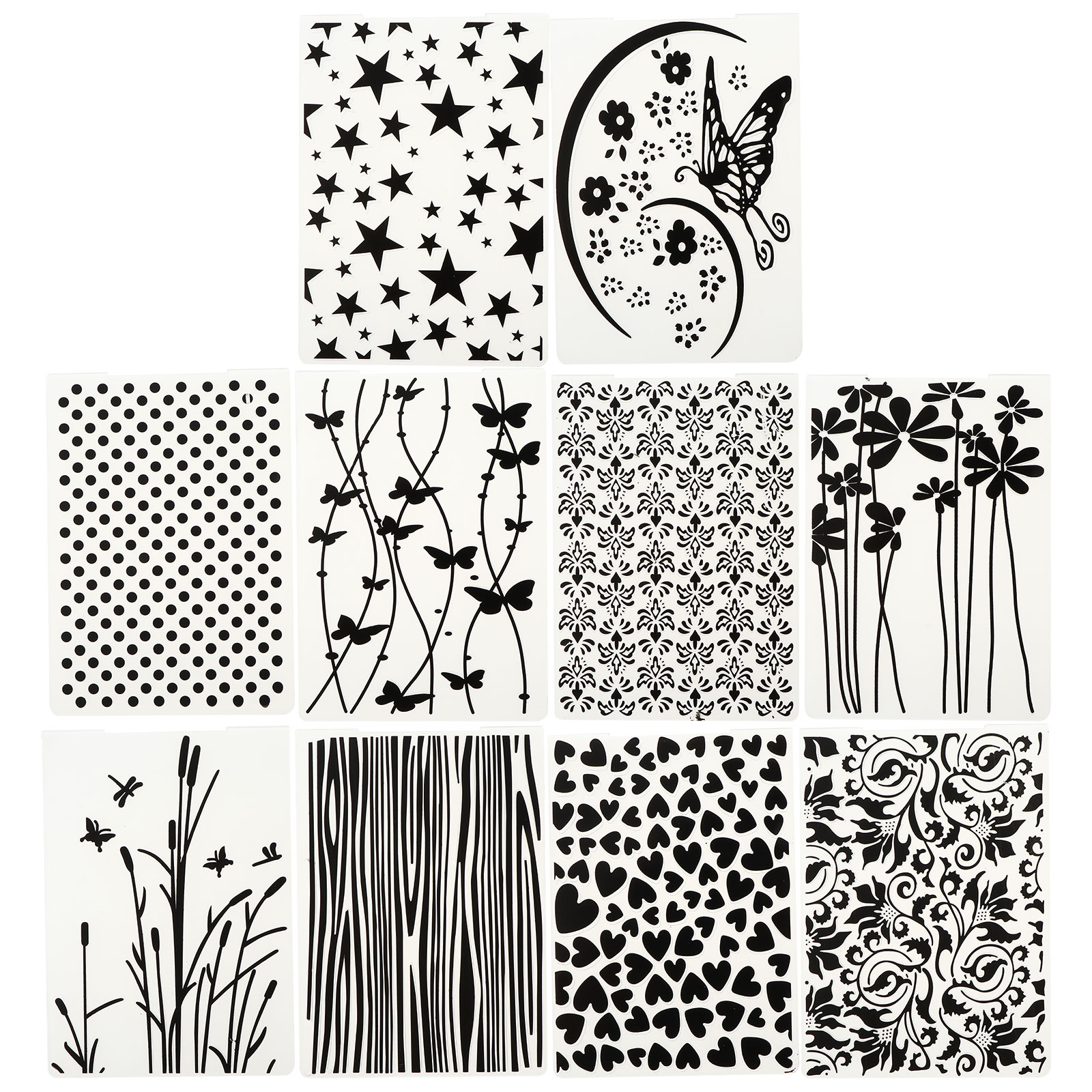 10Pcs Mooie Stijlvolle Duurzaam Plastic Embossing Stencil Embossing Map Embossing Template