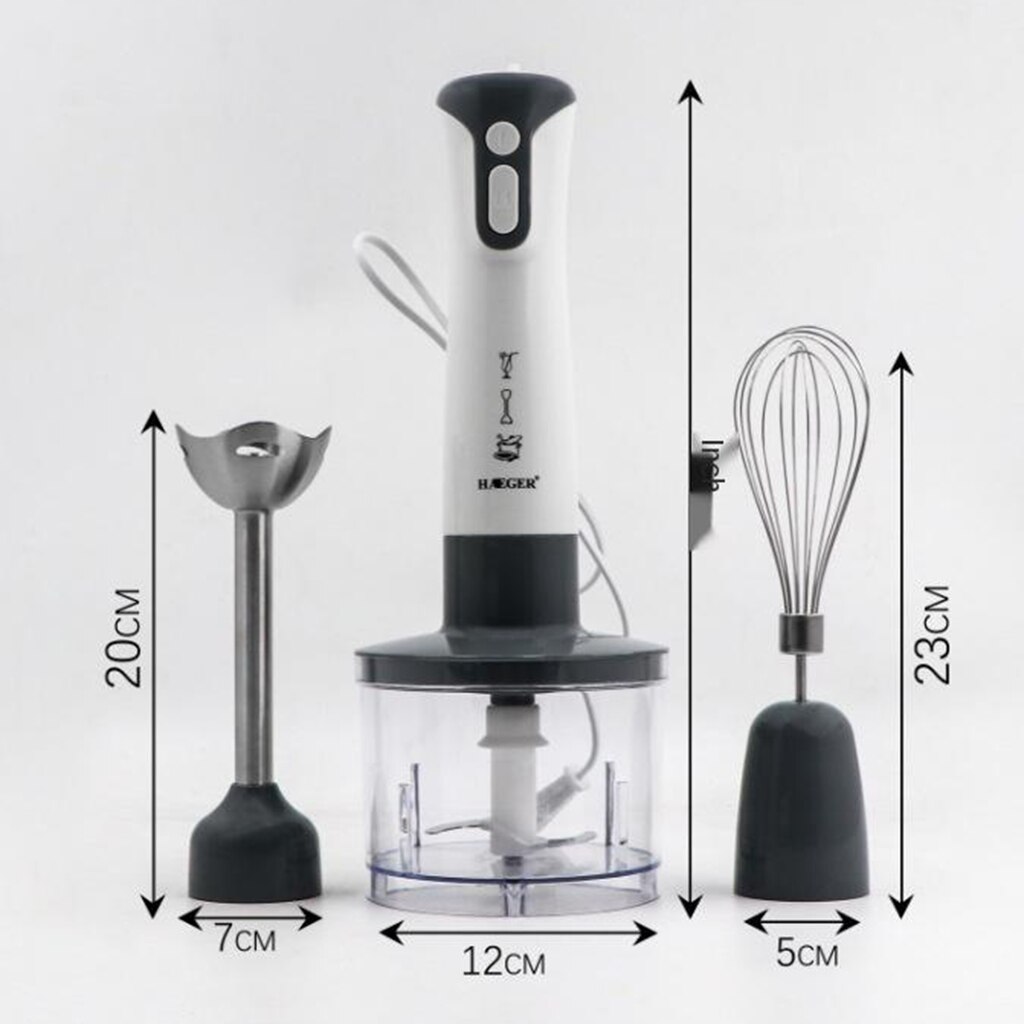 Hand Stick Blender Mixer Vegetable Chopper Whisk White