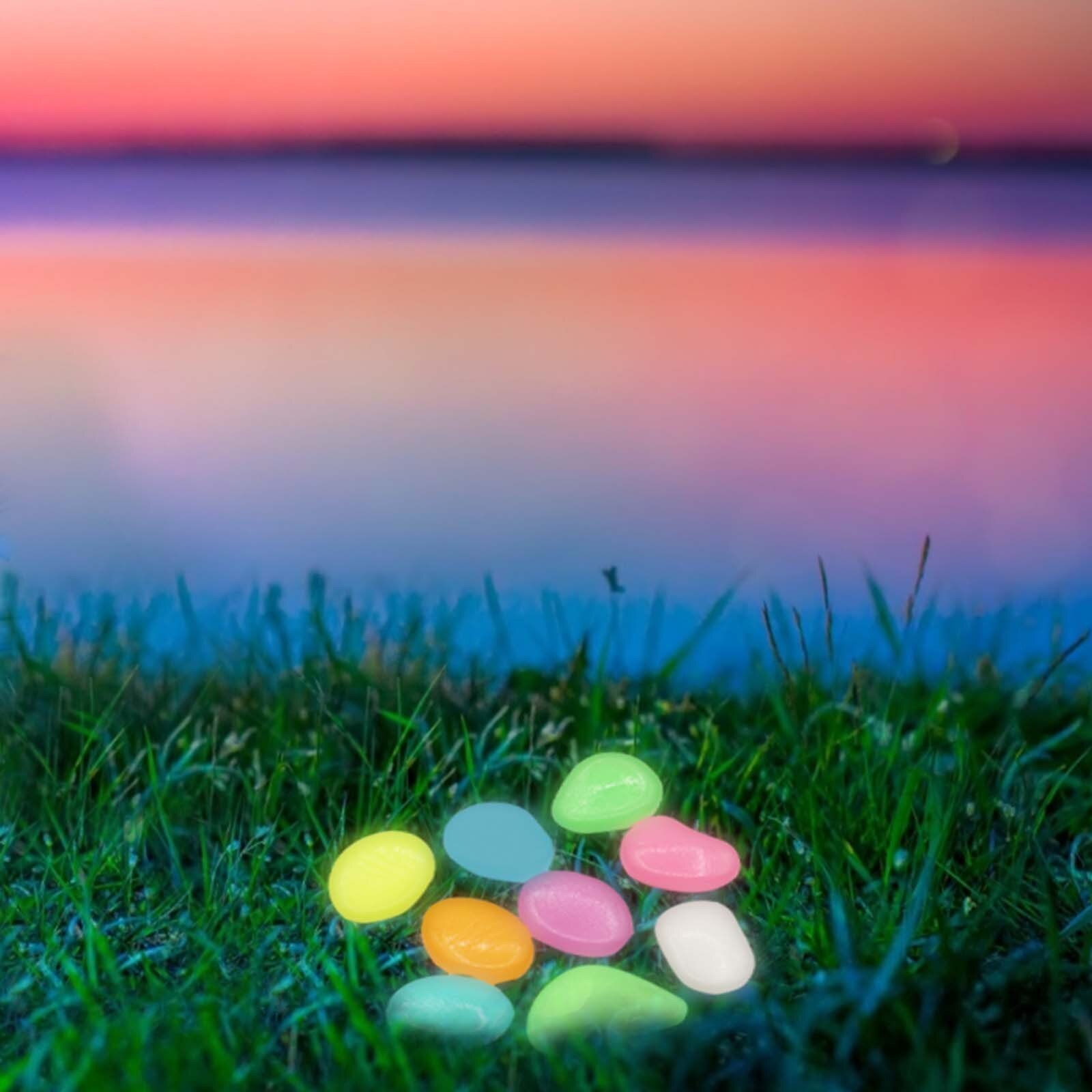 100pcs Glow In The Dark Garden Pebbles Glow Stones Rocks For Walkways Garden Path Patio Lawn Garden Yard Decor Luminous Stones