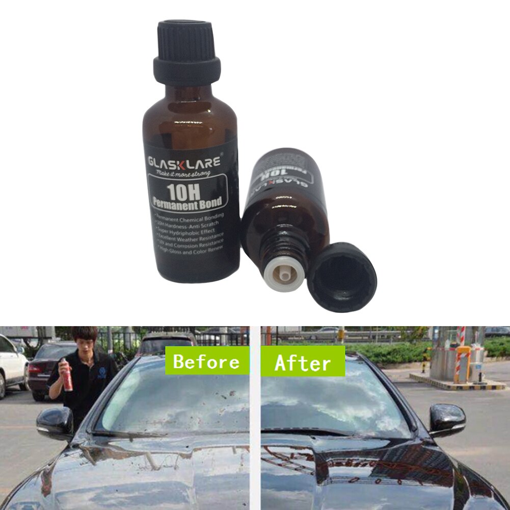 Revestimiento de vidrio y cerámica para coche, Nano cerámica impermeable para el cuidado de la pintura del coche, líquido antiarañazos, recubrimiento de vidrio súper hidrofóbico, 50ml