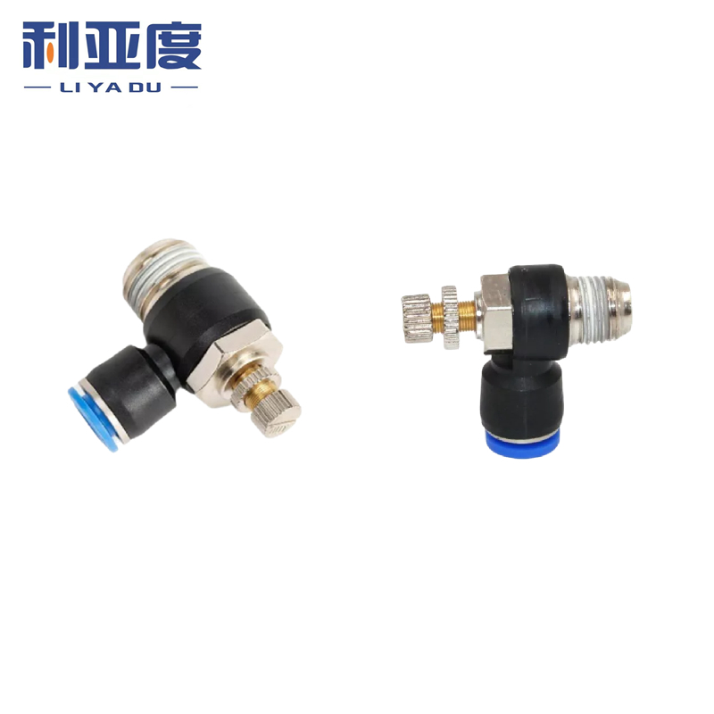 1PCS SL4 6 8 10 12 Quick Connection Pneumatic Fittings Throttle Speed Controller -M5 1/8 1/4 3/8 1/2 Air Pressure Regulator