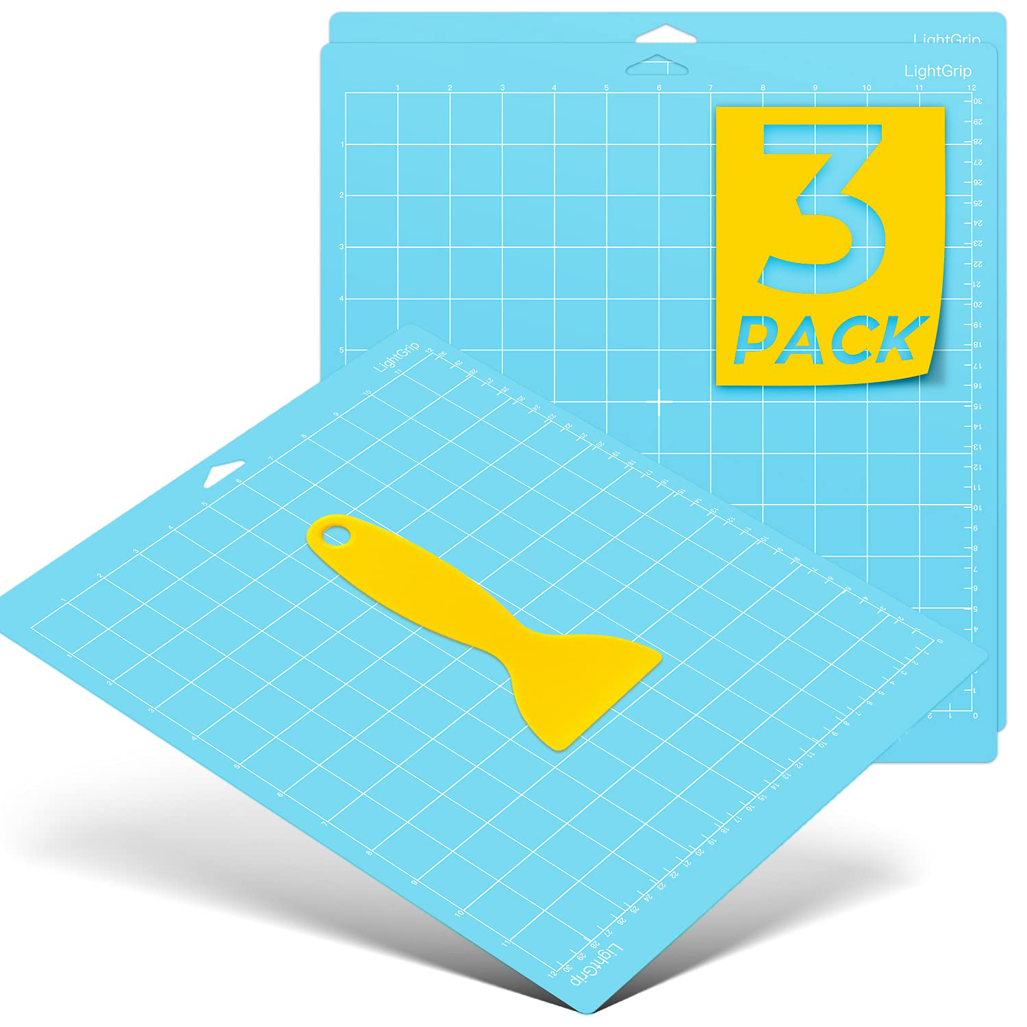 Tapete de corte de pvc de 12 polegadas, 3 peças para cricut maker explorer papel diy multifuncional durável artesanato arte placa de gravura almofada de costura: Vermelho