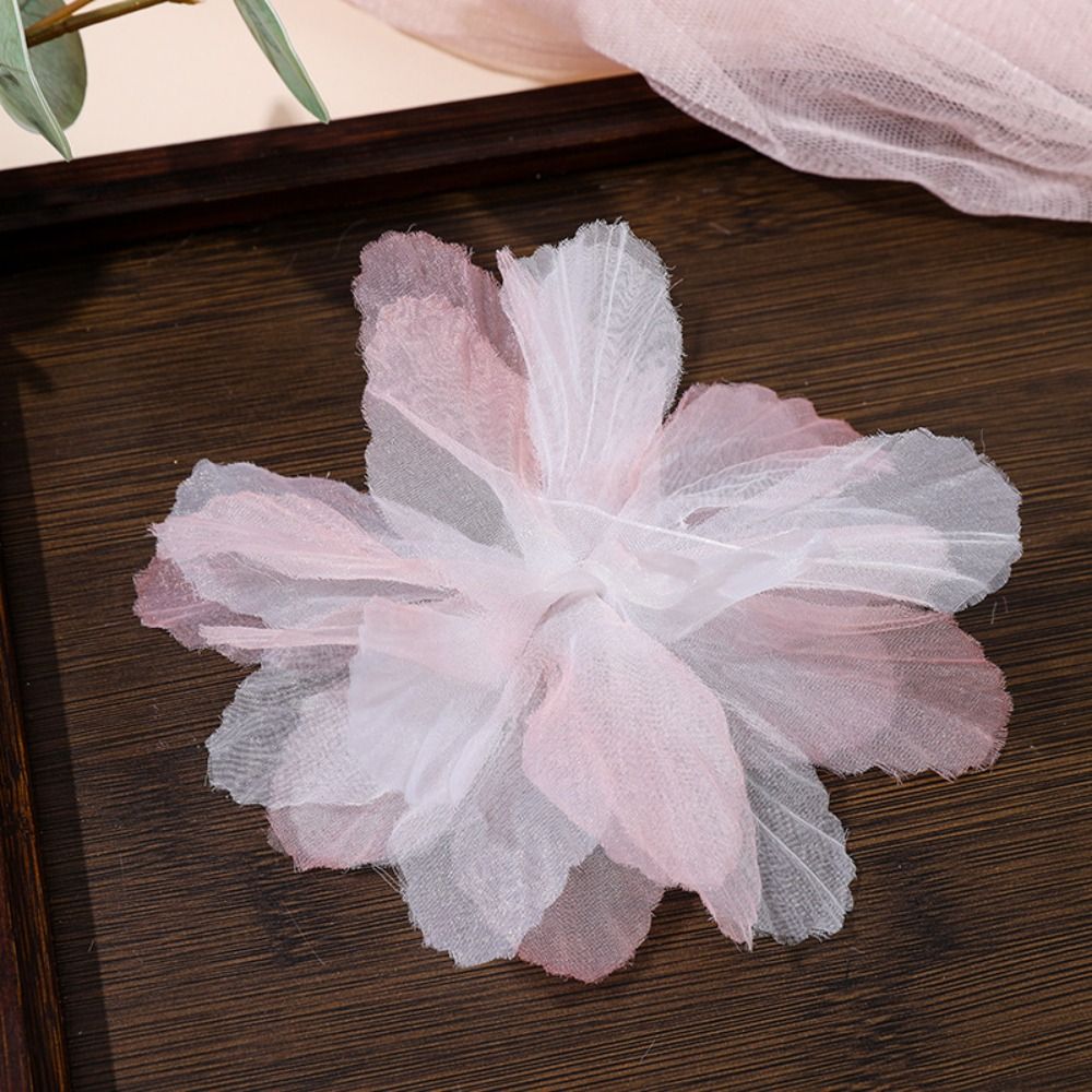 10 Stück künstliche Blumen, 3D-Organza-Blumenapplikationen, Blüzehn, DIY-Bastelarbeiten, Stoffapplikationen, mehrschichtige handgefertigte Stoffapplikationen, Kleiderdekoration: Kupfer