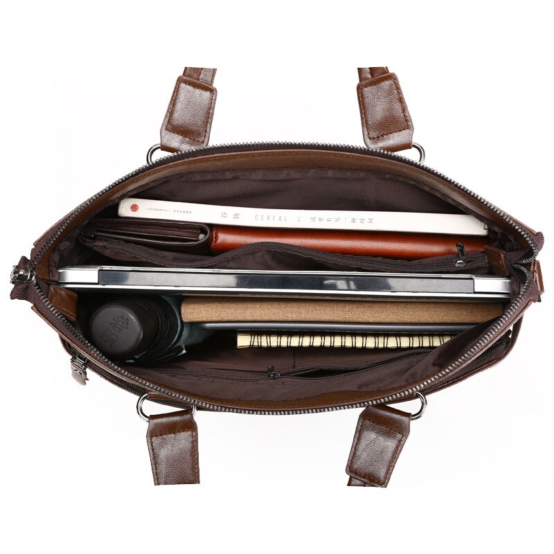 men's leather briefcase vintage business bag handbag men computer messenger bags man shoulder bag postman male Handbags