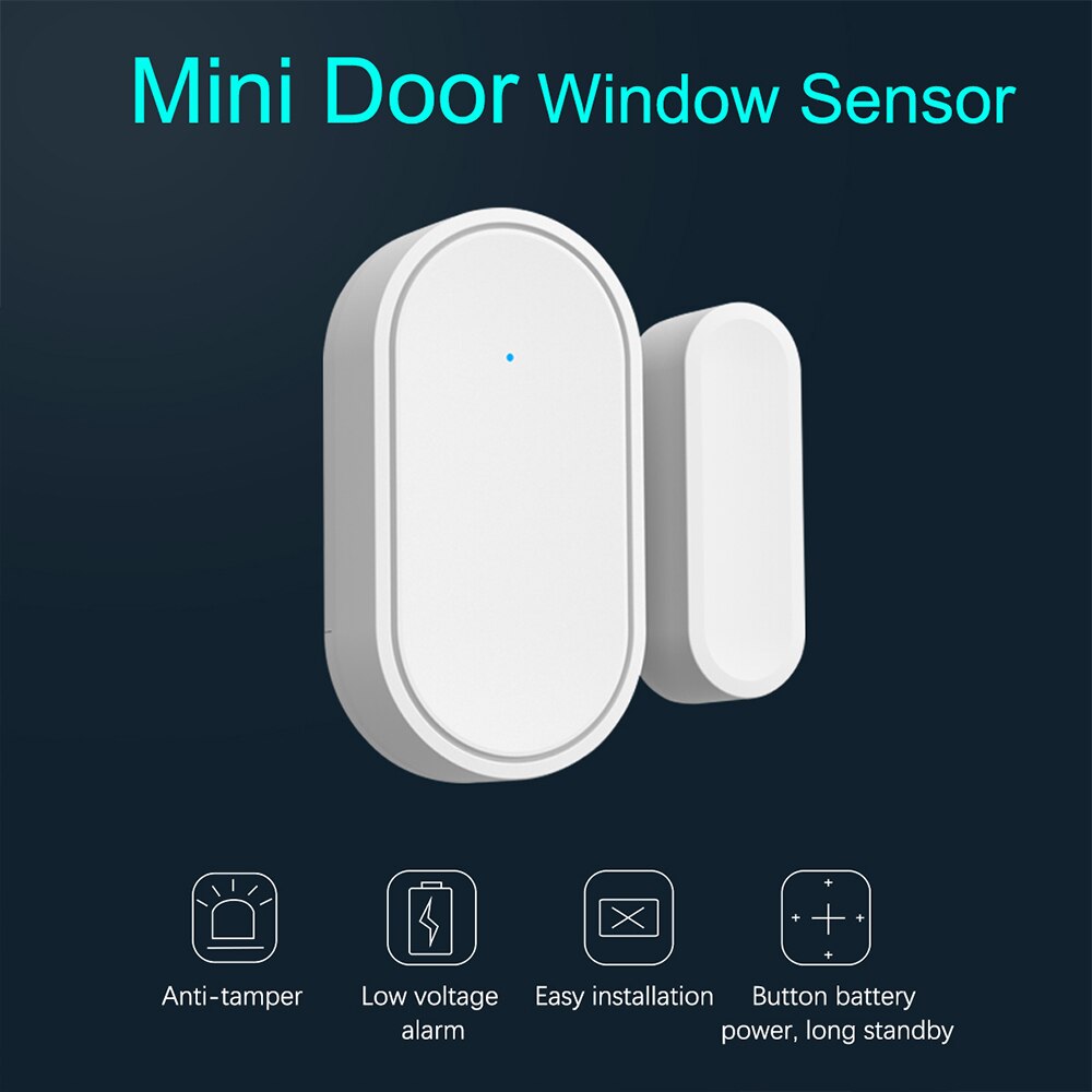 Wireless Door Window Detector Mini Tamper Alarm Sensor for All 433Mhz Home Alarm Ultra-Low Power Security Smart Gap Sensor