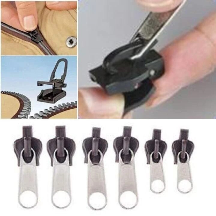 Instant Zipper 6 Stks/zak Universal Instant Fix Rits Reparatie Kit Vervanging Zip Slider Tanden Rescue Ritsen Voor Naaien