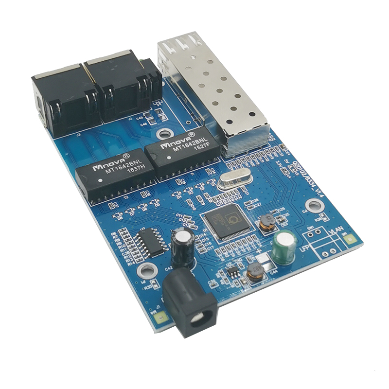 10/100/1000m gigabit mediekonverterer 1 sfp 2 rj45 gigabit optisk fiber ethernet fiberoptisk bryter til ip-kamera