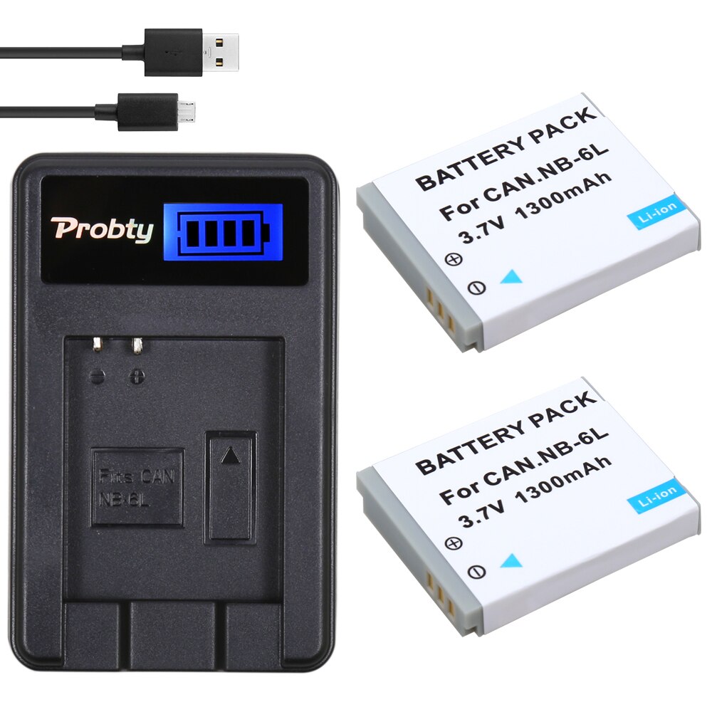 2 Batterie NB-6L Compatibili Canon - 1700mAh Per PowerShot X500, SX275, SX600 E Altri