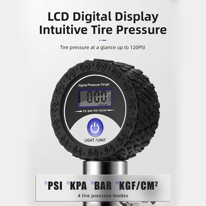 Pompa per bicicletta ad alta pressione montagna bicicletta bellezza bocca francese mini LCD pompa ad aria riparazione pneumatici accessori per biciclette in lega di alluminio