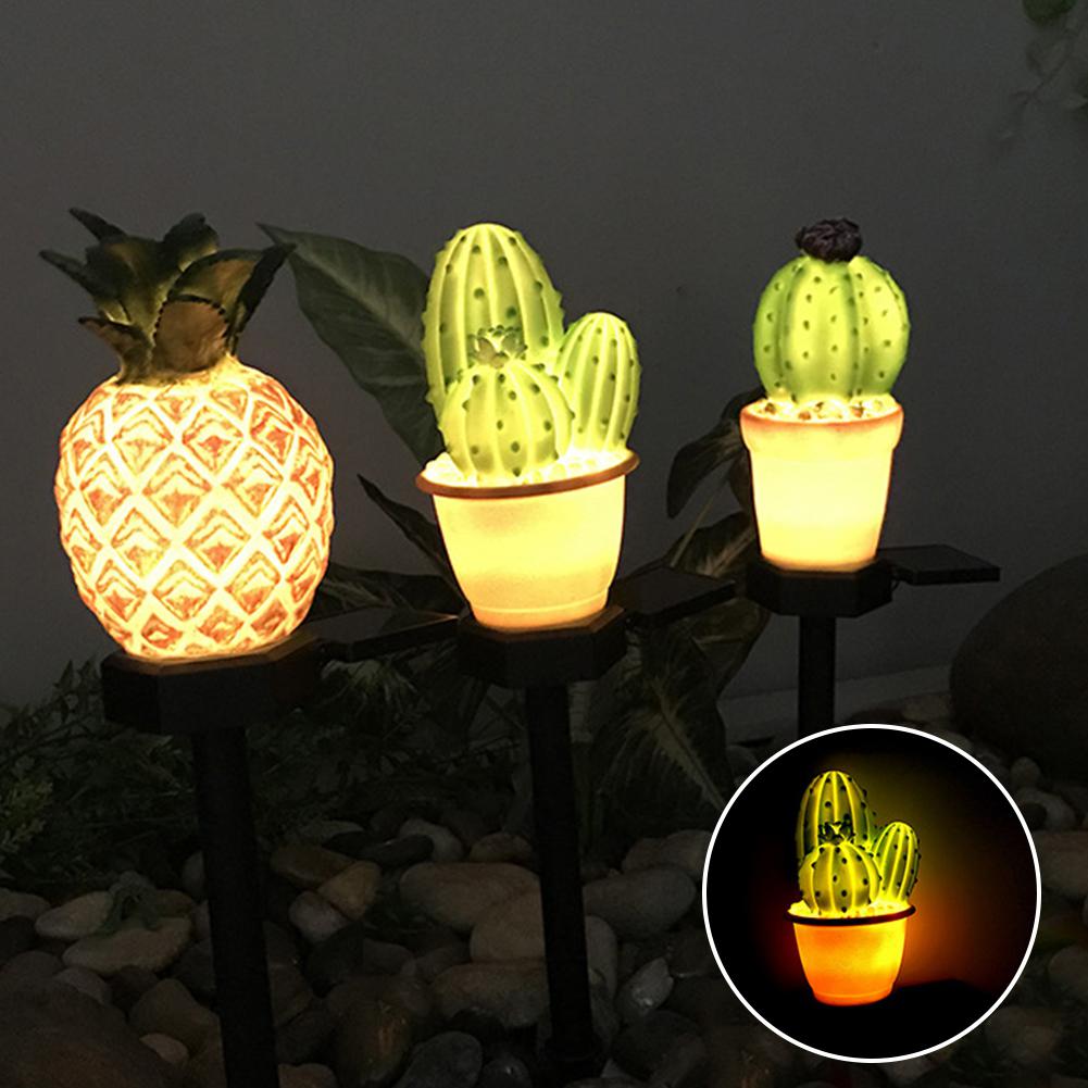 Solar LED Lawn Lamp Pineapple Cactus Shape Spike Light for Outdoor Garden Yard Ground Landscape Lamp