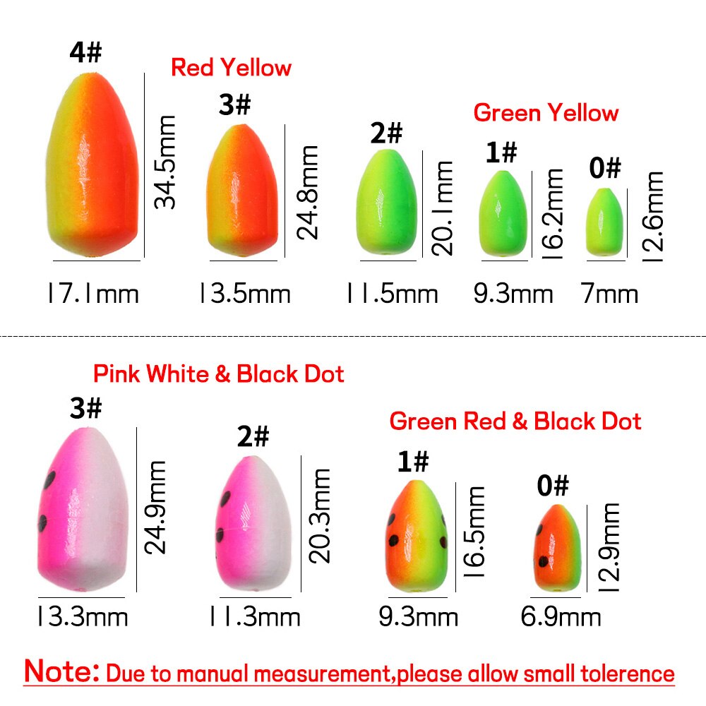 Bimoo 10 stücke Oval Angeln Rig Float Bobber Fluoreszierende Schaum Perlen Für Pompano Snappers Wels Salzwasser Angeln Boden Rigs
