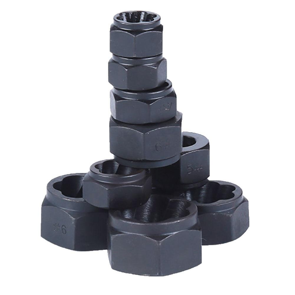 10Pcs Metal Bolt Nut Remover Extractor Kit Damaged Stripped Socket Wrench Set