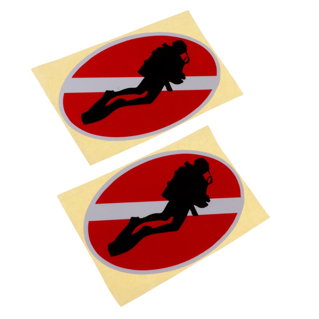 2 Pieces Universal Reflective Scuba Diving Diver Kayak Sticker Decal for Kayak Canoe Fishing Boat Swimming Diving Pool Access: Diver Down