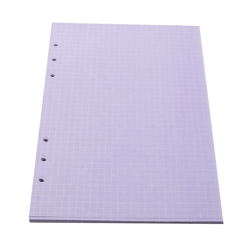 6 Holes Loose Leaf Notebook Spiral Planner Refill Inner Paper A5 Pages Blank Grid Line To Do List For Filofax Agenda: purple