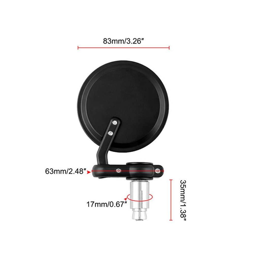 Mb-Mr010-Bk rond Moto miroir Moto guidon fin rétroviseur Moto main barre universelle poignée barre latérale miroir