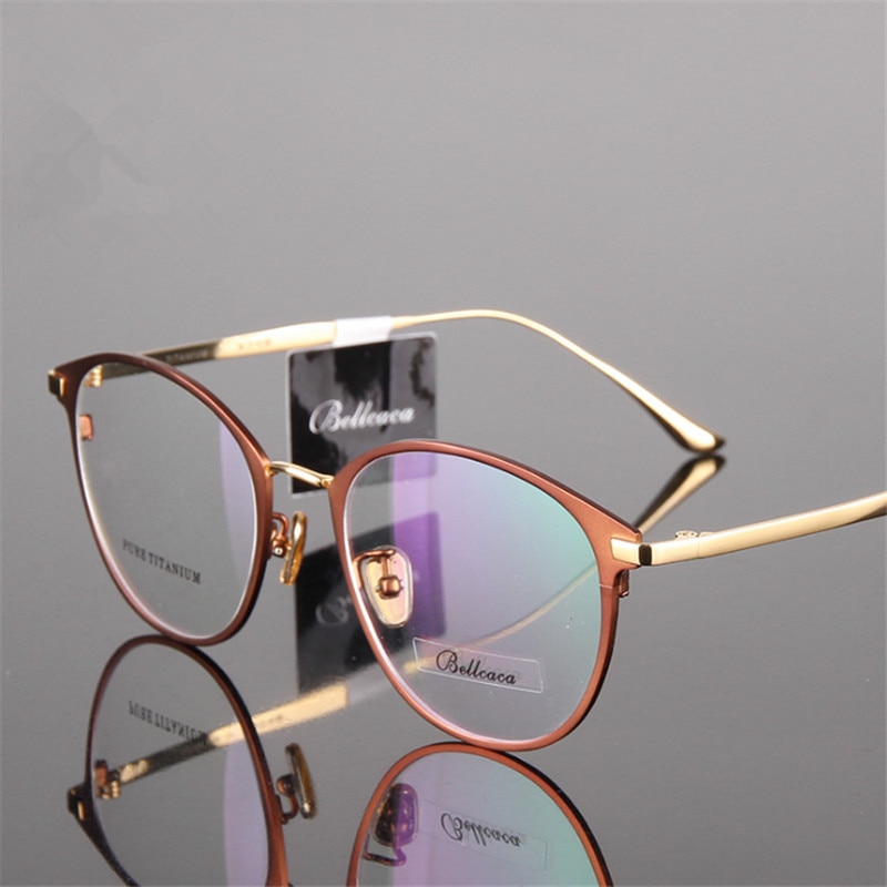 Titanium Bril Ronde Bijziend bril Bril Mannen/Vrouwen Brillen Two-tone Cat Eye Bril 950