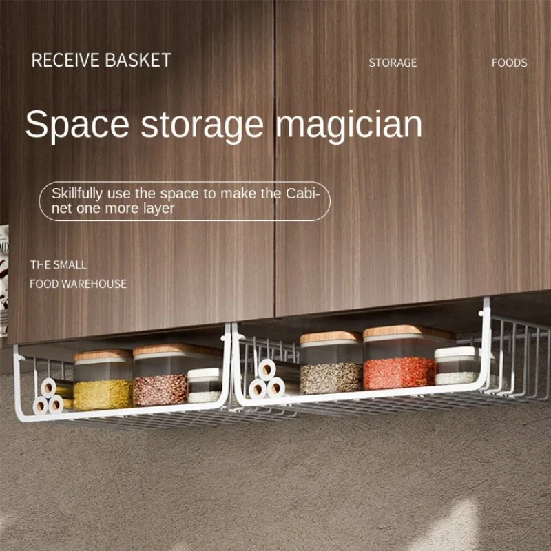 Metalen Hangende Mand Grote Planken Spice Schotels Opslag Pantry Keuken Kast Rack Onder Bureau Kantoor Badkamer Organisatoren
