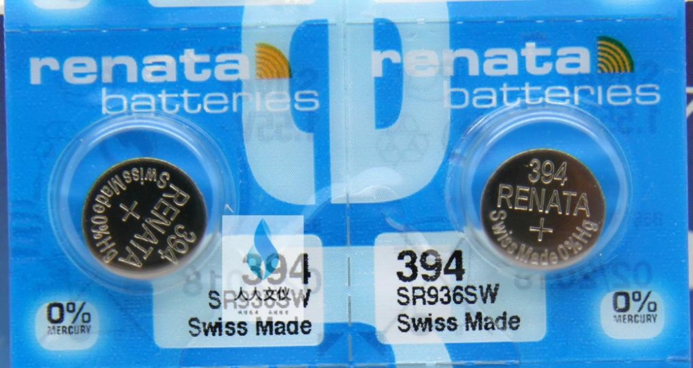 Pilas para reloj renata, 2 unids/lote, óxido de plata, 394 SR936SW 936 1,55 V, original, renata 394, batería renata 936