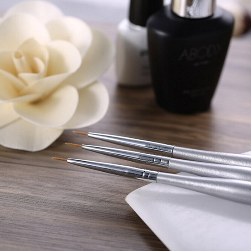 NICENEEDED Nail Art Pinsel Set – 3 Stück, Für Linien & Muster, Bunt