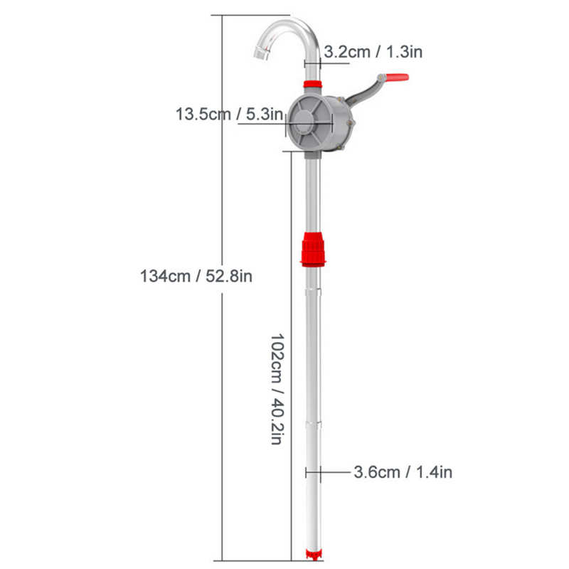 Manual Oil Extractor Gas Fuel Hand Pump Self Priming Dispenser 25mm / 1in Gasoline Hand Oil Pump