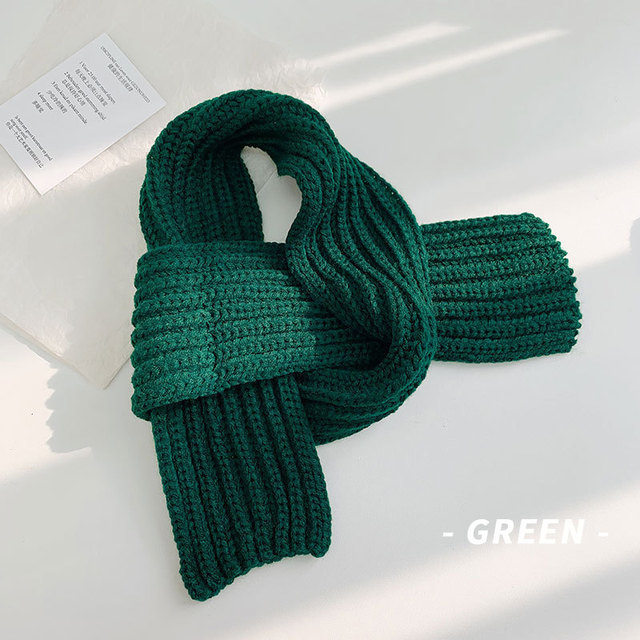 Bufanda de invierno para niños, abrigo de cuello para niño y niña, envoltura de cuello de bebé de lana cálida, cuello de punto para bebé de otoño: B green