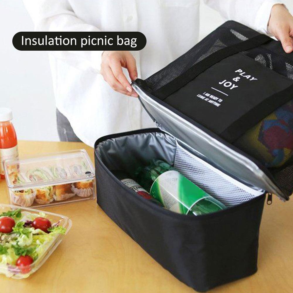 Cooler Picnic Bag Insulated Picnic Bag Travel Outdoors Storage Waterproof Beach Heat Preservation Portable Carry Tote