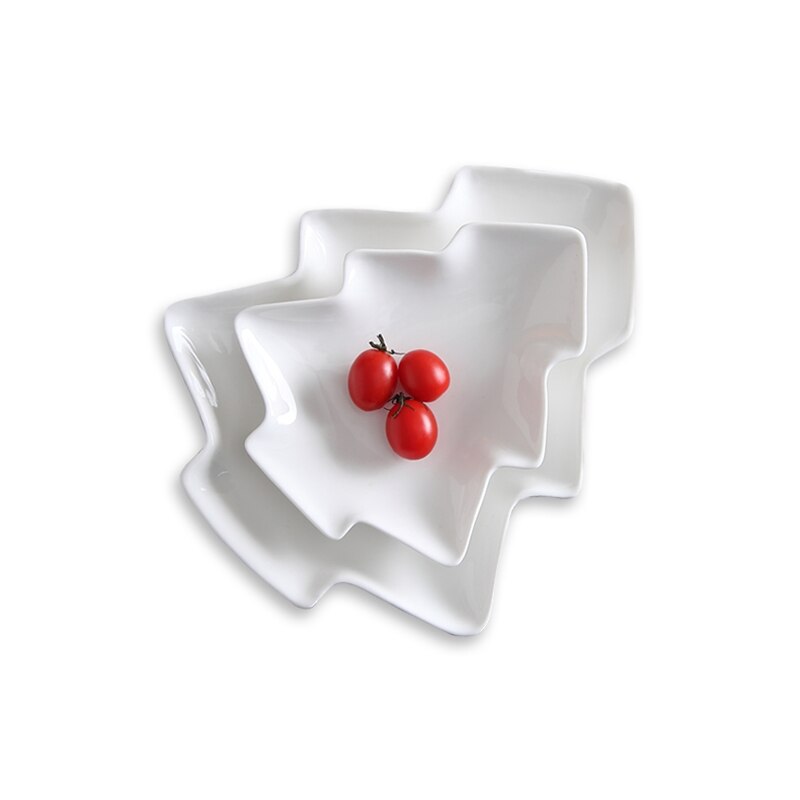 1pcs Christmas Tree Ceramic Plate Porcelain Dinner sets Bone China Dinnerware sets Restaurant Dish Japanese Fruit Serving Tray