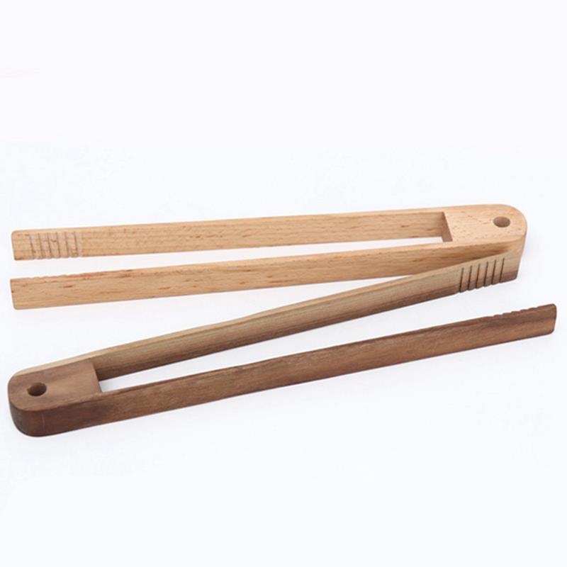 Bakken Tang Lange Handvat Bamboe Non-stick Voedseltangen Brood Tang Dessert Tang Natuurlijke Bamboe Voedsel Tang Clip Bbq tool