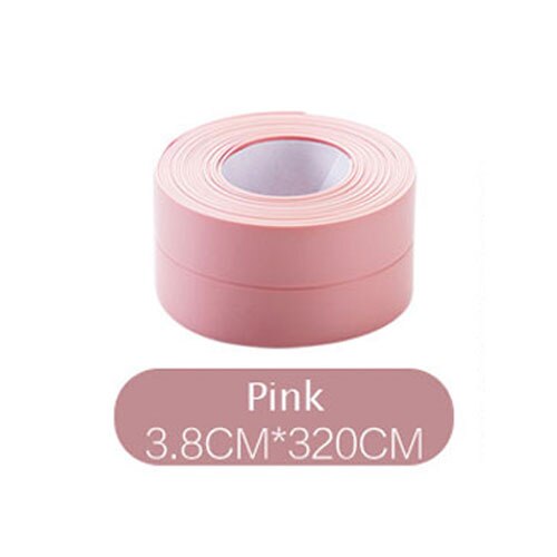 3.8cm*320cm diskbänk band tejp väggdekal badrum dusch vägg gap för heminredning självhäftande pvc vattentäta klistermärken: Rosa