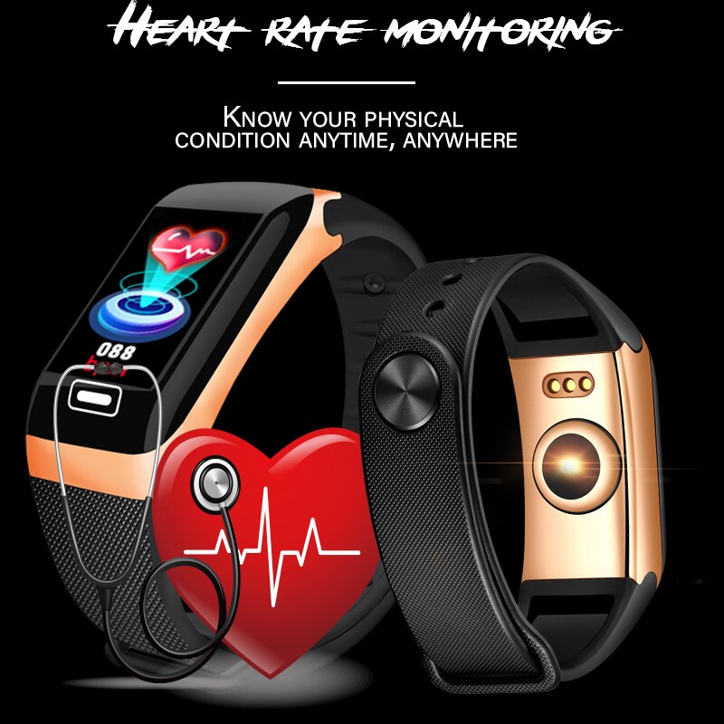 Smart armbånd hjertefrekvens blodtryk vandtæt smart ur fitness tracker armbånd hjertefrekvens smartwatch til android ios