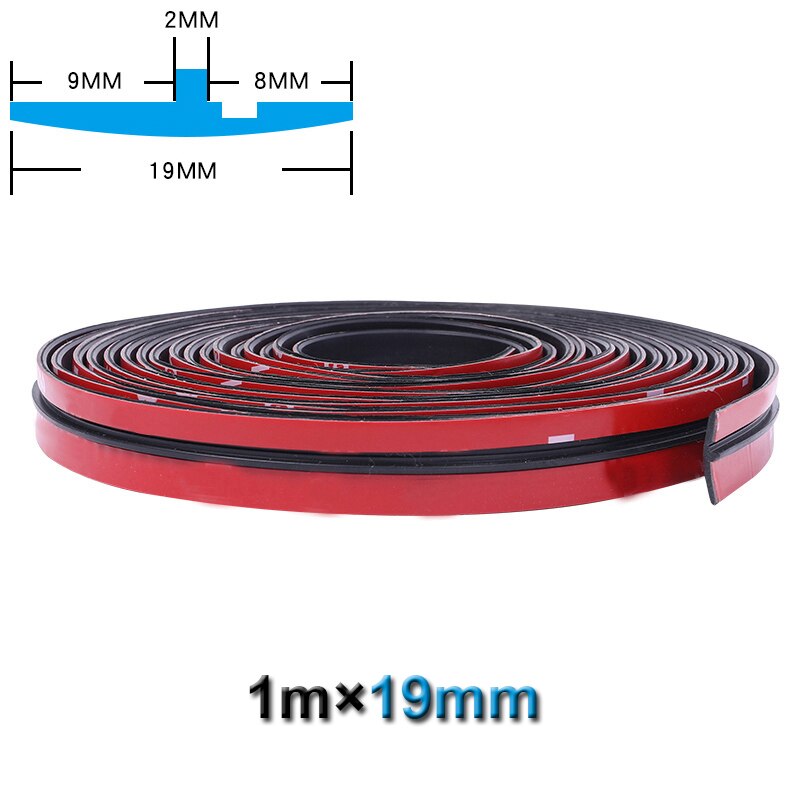 Sellador de parabrisas delantero y trasero de coche, pegatina de goma, techo solar, ventana Triangular, tira sellada, accesorio embellecedor: 1mx19mm