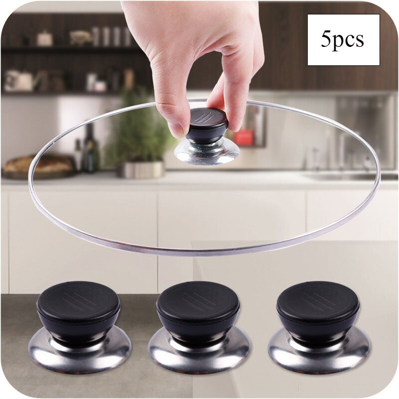 5 stks Gebruiksvoorwerp Pot Pan Deksel Cover Circulaire Holding Knop Schroef Handvat Universal Keuken Kabinet Handles Knoppen Vervanging Kookgerei