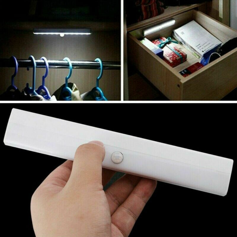 10 LED Motion Sensor Closet Light Wireless Night Cabinet Battery Powered