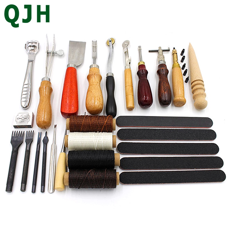 Cuir artisanat outils Kit main couture couture poinçon sculpture travail selle poinçonnage outil de coupe