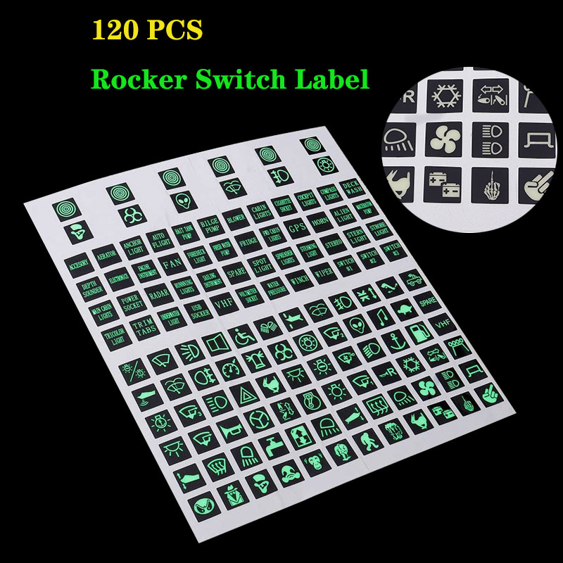 Rocker Switch Label Decal Circuit Panel Lichtgevende Sticker Voor Auto Marine Boot Truck Instrument Schakelaars Relais Decor Sticker