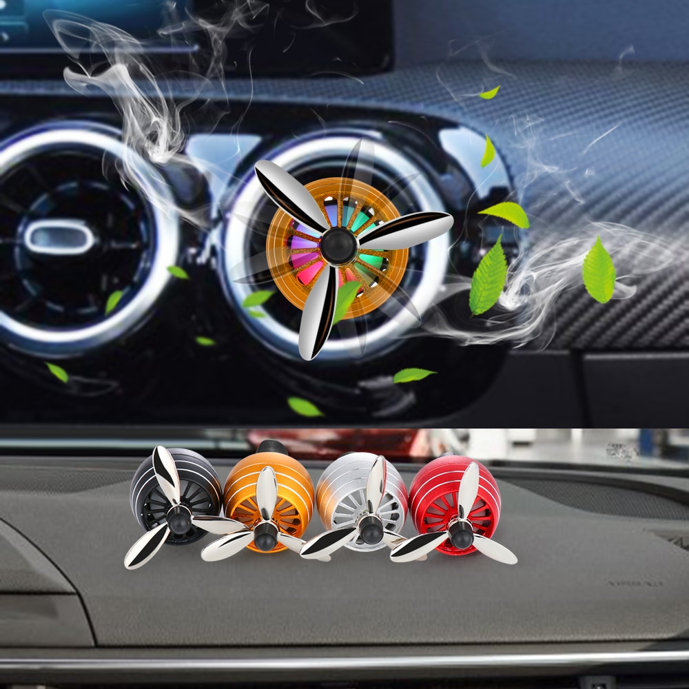Lumière LED désodorisant pour voiture, hélice de l'armée de l'air, Clip de ventilation en forme de parfum, décoration de véhicule, ventilateur aromathérapie, accessoires d'intérieur pour voiture