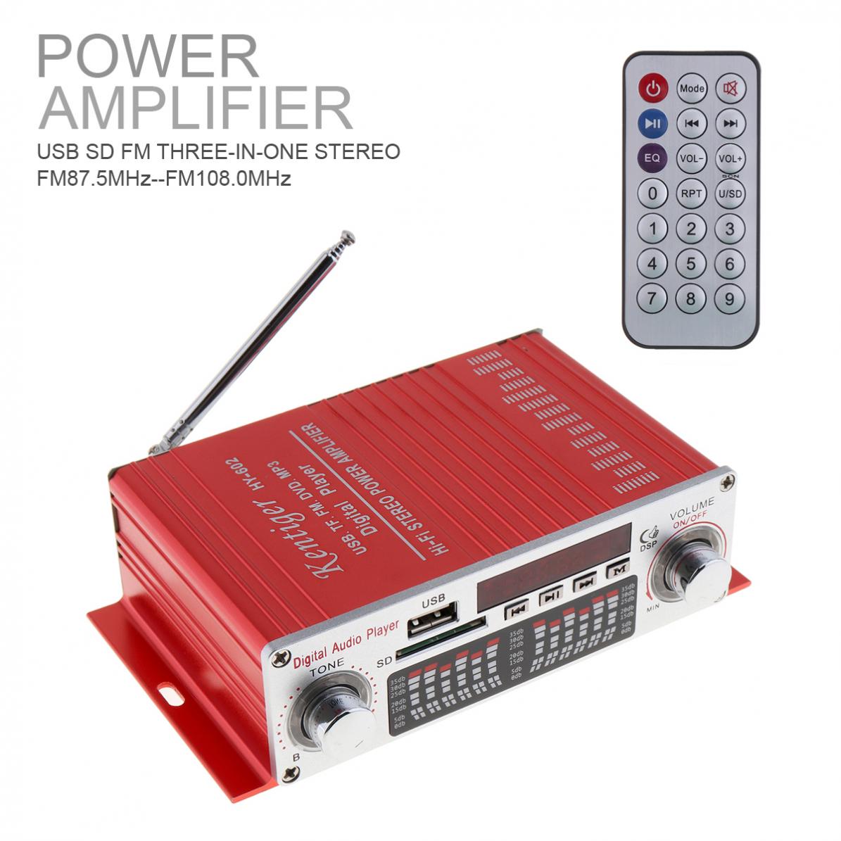 HI-FI Digital Audio Player Car Amplifier FM Radio Stereo Player Support SD / USB / DVD / MP3 Input with Remote Control