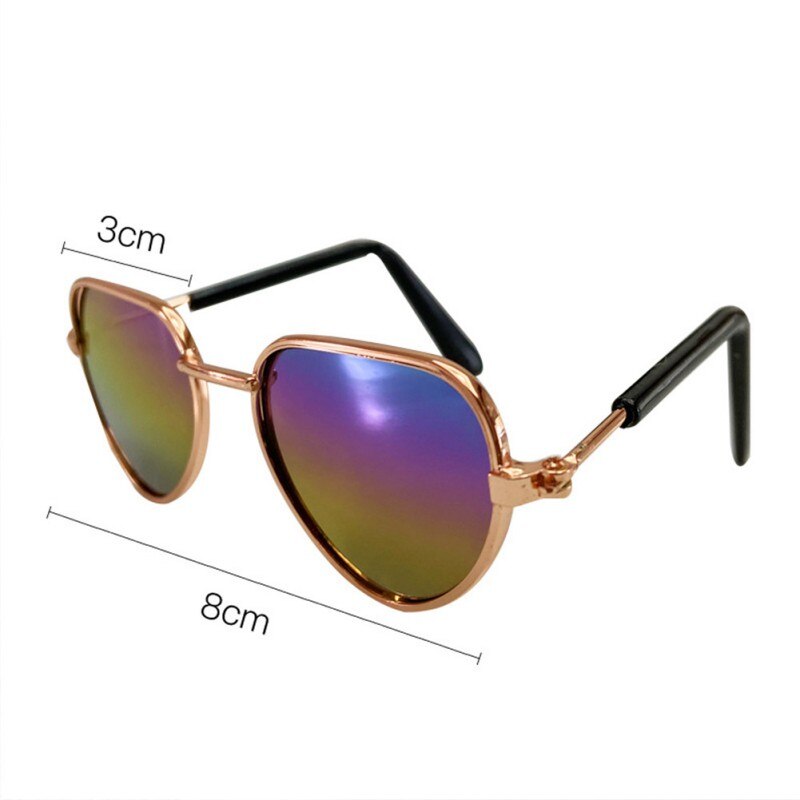 Gafas de sol clásicas con personalidad para perro y gato, lentes de sol con forma de corazón, reflectantes, para perros pequeños