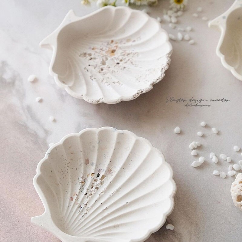 Conch Shell Concrete Cement Storage Tray Silicone Mold DIY Jewelry Display Plate Tray Mold Plaster Photo Props Epoxy Resin Mould