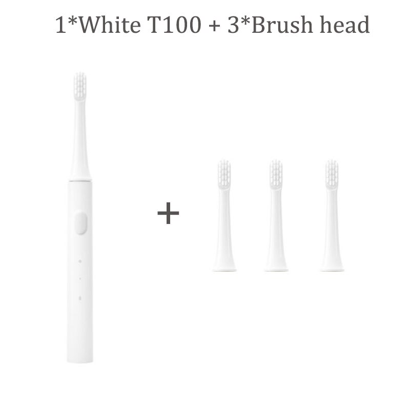 NEUE Xiaomi Mijia T100 Mi Smart Elektrische Zahnbürste 46g 2 Geschwindigkeit Sonic Zahnbürste Bleaching Mundpflege Pinsel Kopf Dental zahnseide: white add  3head