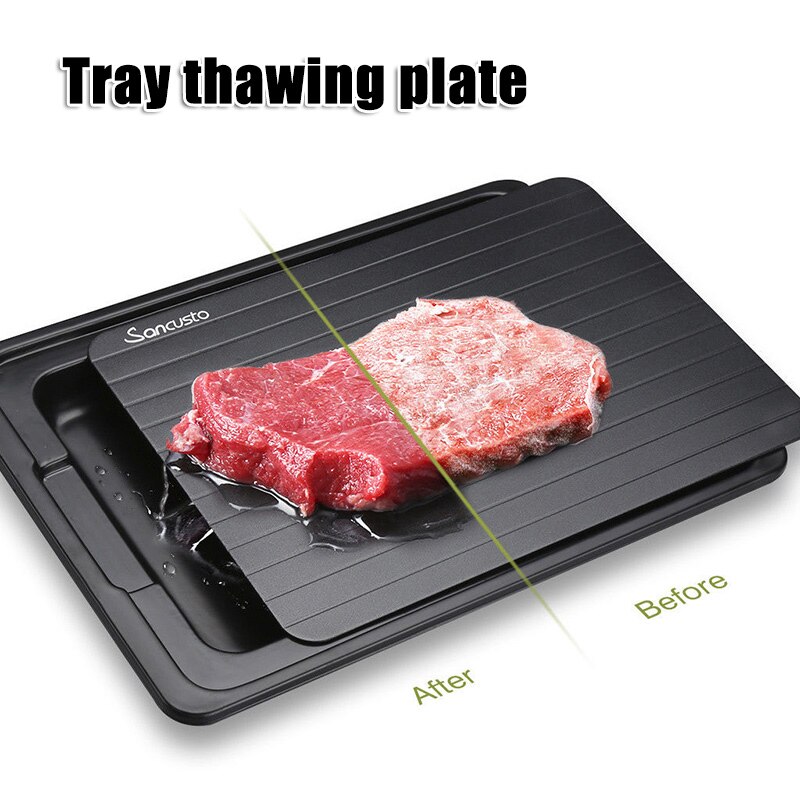 Fast Defrosting Tray with Cleaner Frozen Meat Defrost Food Thawing Plate Board Kitchen Tool B1