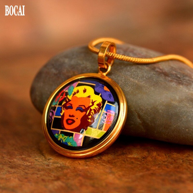 Mirage monroe s cloisonne koru emali 26mm pyöreä kaulakoru riipus naiselle etniseen tyyliin naisen riipus ketjulla